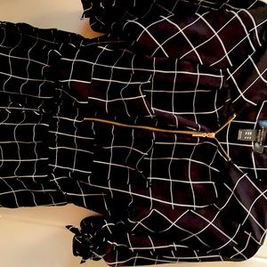 A formal blouse with grid pattern